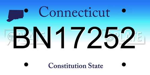 BN17252 Connecticut License Plate