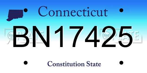 BN17425 Connecticut License Plate