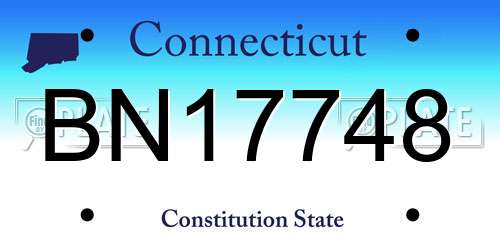 BN17748 Connecticut License Plate