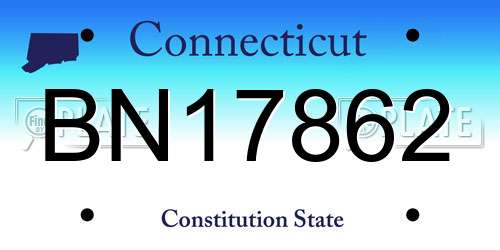 BN17862 Connecticut License Plate