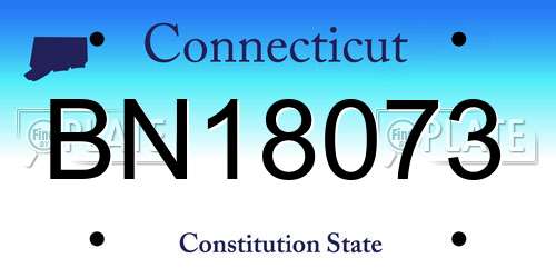 BN18073 Connecticut License Plate