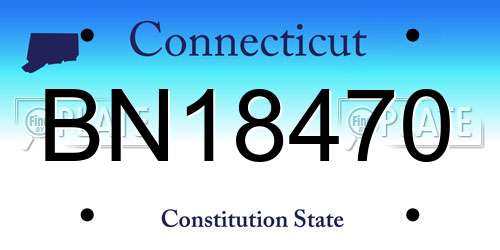 BN18470 Connecticut License Plate