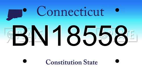 BN18558 Connecticut License Plate