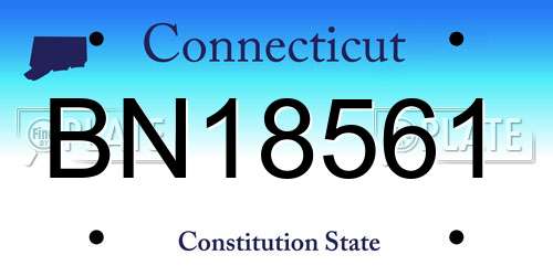 BN18561 Connecticut License Plate