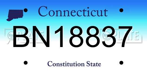 BN18837 Connecticut License Plate
