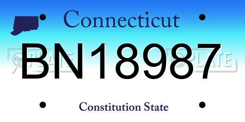BN18987 Connecticut License Plate