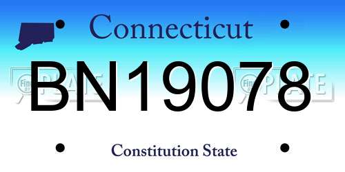 BN19078 Connecticut License Plate