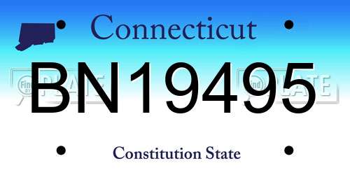 BN19495 Connecticut License Plate