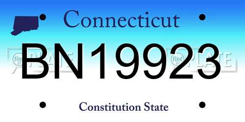 BN19923 Connecticut License Plate