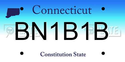 BN1B1B Connecticut License Plate