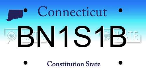 BN1S1B Connecticut License Plate