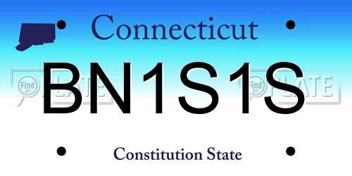BN1S1S Connecticut License Plate
