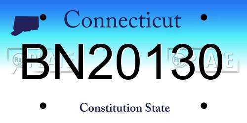 BN20130 Connecticut License Plate