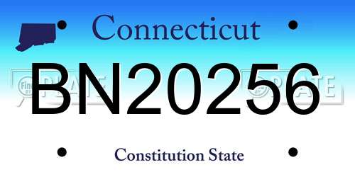 BN20256 Connecticut License Plate