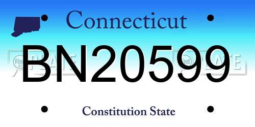BN20599 Connecticut License Plate