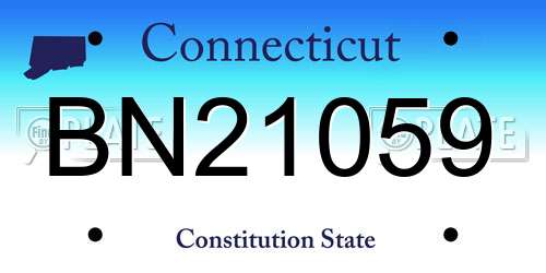 BN21059 Connecticut License Plate