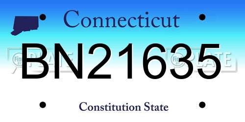 BN21635 Connecticut License Plate
