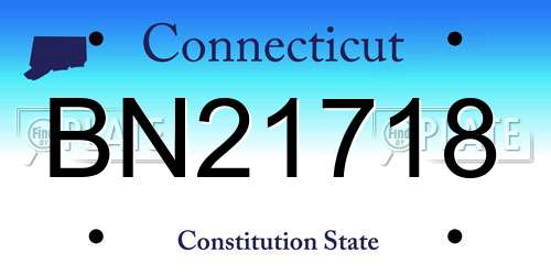 BN21718 Connecticut License Plate