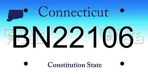 BN22106 Connecticut License Plate