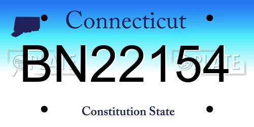BN22154 Connecticut License Plate