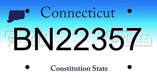 BN22357 Connecticut License Plate