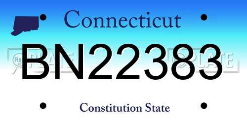 BN22383 Connecticut License Plate