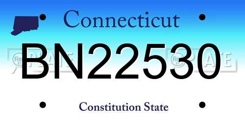 BN22530 Connecticut License Plate
