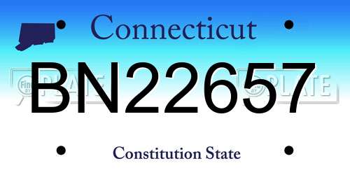 BN22657 Connecticut License Plate