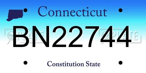 BN22744 Connecticut License Plate