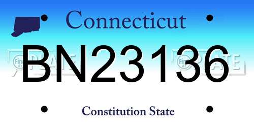 BN23136 Connecticut License Plate