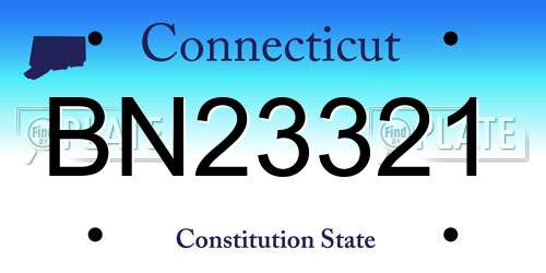 BN23321 Connecticut License Plate