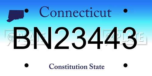 BN23443 Connecticut License Plate