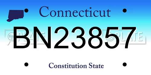 BN23857 Connecticut License Plate