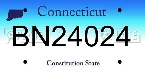 BN24024 Connecticut License Plate
