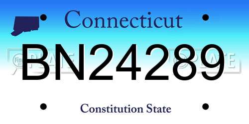BN24289 Connecticut License Plate