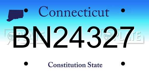 BN24327 Connecticut License Plate