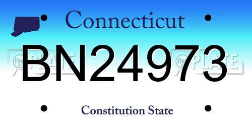 BN24973 Connecticut License Plate