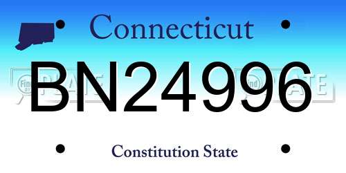 BN24996 Connecticut License Plate