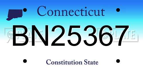 BN25367 Connecticut License Plate