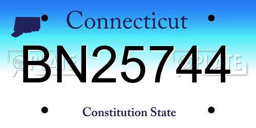 BN25744 Connecticut License Plate