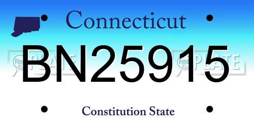 BN25915 Connecticut License Plate