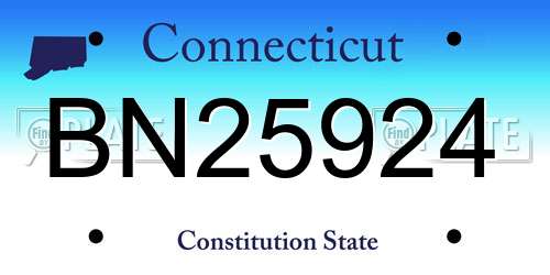 BN25924 Connecticut License Plate