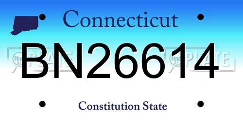 BN26614 Connecticut License Plate