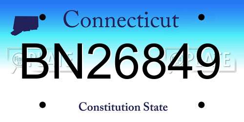 BN26849 Connecticut License Plate