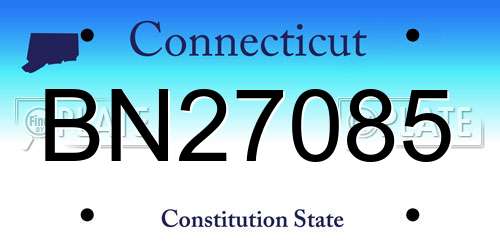 BN27085 Connecticut License Plate