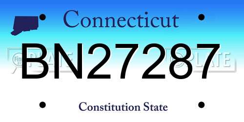 BN27287 Connecticut License Plate