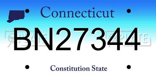 BN27344 Connecticut License Plate