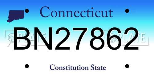 BN27862 Connecticut License Plate