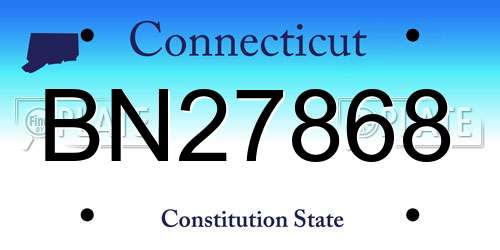BN27868 Connecticut License Plate