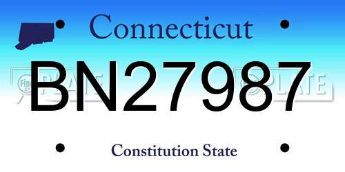 BN27987 Connecticut License Plate